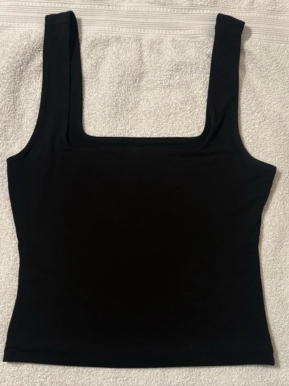 Square Neck Black Tank Topl